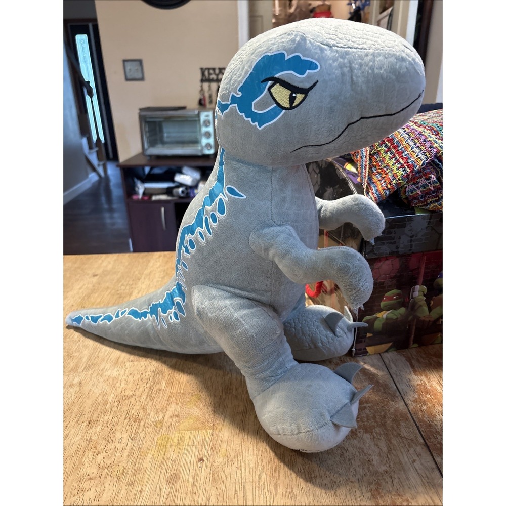 Jurassic World Raptor Blue Plush Velociraptor Jumbo Large RARE 18" Tall